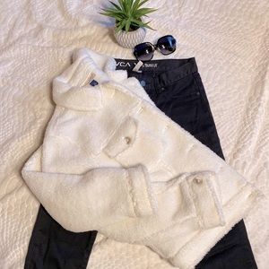 Sherpa trucker teddy jacket- button down